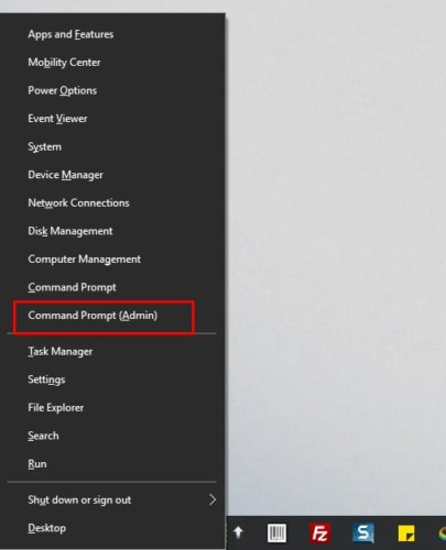 Windows 10 command prompt admin mode