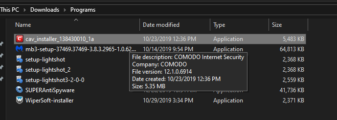 Programs Download Folder